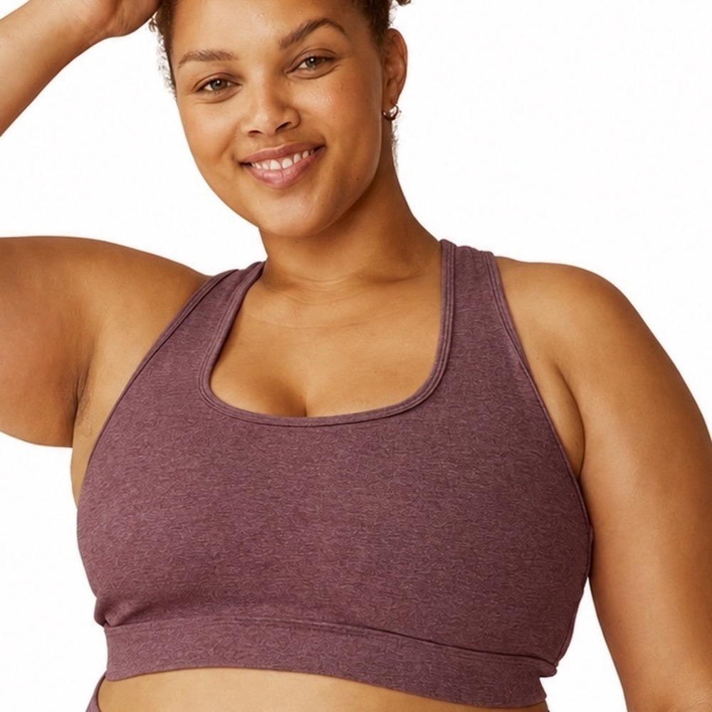 Beyond Yoga Womens Plus Size 4X Brown Spacedye Lift Racerback Sports Bra NWT